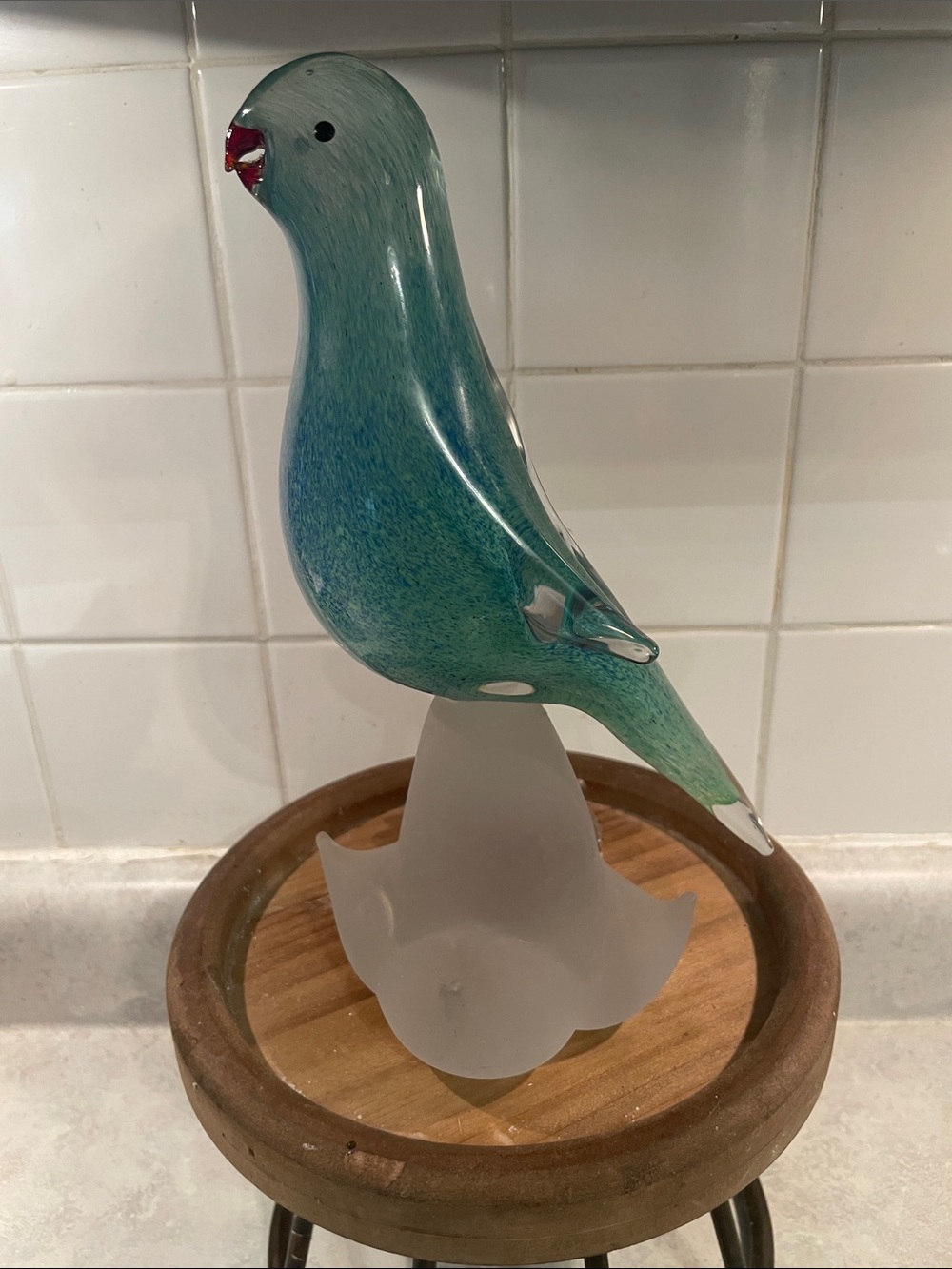 Hand Blown Murano Style Bird Sculpture